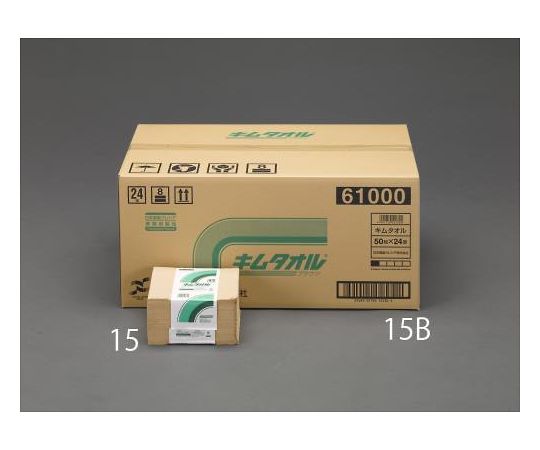 エスコ 380x330mm 工業用ワイパー(24束)　EA929AT-15B 1ケース（ご注文単位1ケース）【直送品】