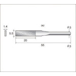 トラスコ中山 ナカニシ 電着ダイヤモンドヤスリ(軸径3mm)全長55mm刃長20mm刃幅5.5mm　477-2822（ご注文単位1本）【直送品】