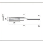 トラスコ中山 ナカニシ 電着ダイヤモンドヤスリ(軸径3mm)全長55mm刃長20mm刃幅5.5mm　477-2849（ご注文単位1本）【直送品】