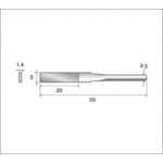 トラスコ中山 ナカニシ 電着ダイヤモンドヤスリ（軸径3mm）全長55mm刃長20mm刃幅5mm 477-2865  (ご注文単位1本) 【直送品】