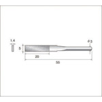 トラスコ中山 ナカニシ 電着ダイヤモンドヤスリ（軸径3mm）全長55mm刃長20mm刃幅5mm 477-2873  (ご注文単位1本) 【直送品】