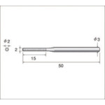 トラスコ中山 ナカニシ 電着ダイヤモンドヤスリ(軸径3mm)全長50mm刃長15mm刃幅2mm　477-2890（ご注文単位1本）【直送品】