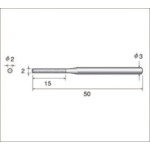 トラスコ中山 ナカニシ 電着ダイヤモンドヤスリ(軸径3mm)全長50mm刃長15mm刃幅2mm　477-2903（ご注文単位1本）【直送品】