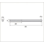 トラスコ中山 ナカニシ 電着ダイヤモンドヤスリ（軸径3mm）全長55mm刃長20mm刃幅3mm 477-2911  (ご注文単位1本) 【直送品】