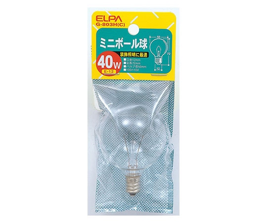 ELPA ミニボール 40W　G-803H(C) 1個（ご注文単位1個）【直送品】