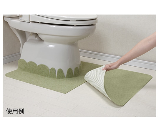 サンコー（生活用品） バリアフリーおくながトイレマット 無地 グリーン　KE-96 1枚（ご注文単位1枚）【直送品】