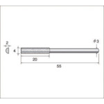 トラスコ中山 ナカニシ 電着ダイヤモンドヤスリ（軸径3mm）全長55mm刃長20mm刃幅4mm 477-2946  (ご注文単位1本) 【直送品】