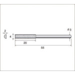 トラスコ中山 ナカニシ 電着ダイヤモンドヤスリ（軸径3mm）全長55mm刃長20mm刃幅4mm 477-2954  (ご注文単位1本) 【直送品】