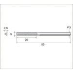 トラスコ中山 ナカニシ 電着ダイヤモンドヤスリ（軸径3mm）全長55mm刃長20mm刃幅3mm 477-2962  (ご注文単位1本) 【直送品】