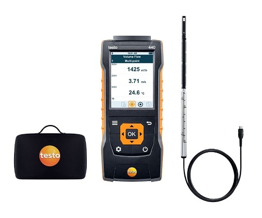 テストー（Testo） マルチ環境計測器 testo 440 熱線式風速計セット　0563 4400 1セット（ご注文単位1セット）【直送品】