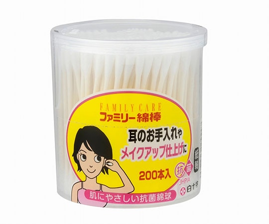 白十字 FC（ファミリーケア）　ファミリー綿棒　200本入×96個　10924 1ケース（ご注文単位1ケース）【直送品】