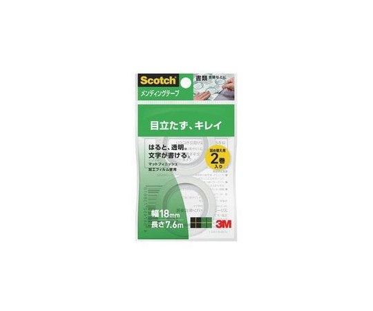 エスコ 18mmx7.6m メンディングテープ(詰替用/2個)　EA765MA-32 1袋（ご注文単位1袋）【直送品】