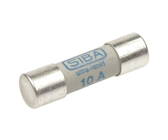 SIBA （シバ） セラミック管ヒューズ 10A 10x38mm 700V ac 1袋（5個入）　50-179-06/10A 1袋（ご注文単位1袋）【直送品】