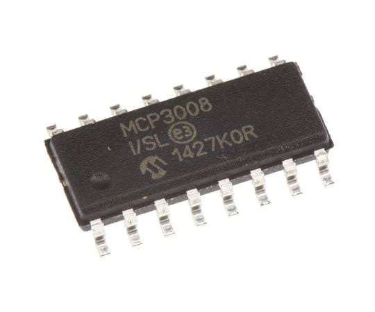 Microchip 10ビット ADコンバータ SPI 16ピン SOIC 1袋（2個入）　MCP3008-I/SL 1袋（ご注文単位1袋）【直送品】