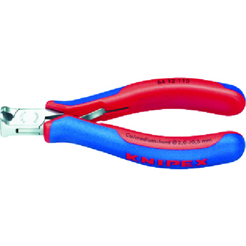 トラスコ中山 KNIPEX 6412-115 エレクトロニクスエンドカッティングニッパー（ご注文単位1個）【直送品】