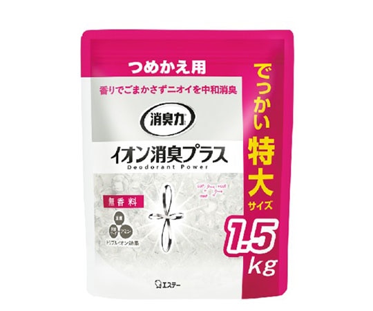 エステー 消臭力クリアビーズ　イオン消臭プラス　特大　つめかえ　無香料　1.5kg　 1個（ご注文単位1個）【直送品】