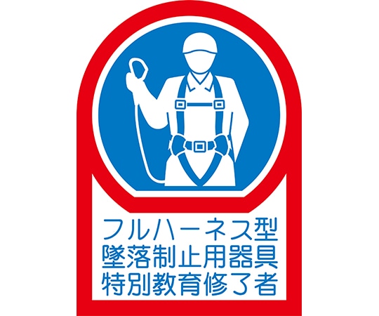 日本緑十字社 ヘルメット用ステッカー　フルハーネス型墜落制止用器具特別教育修了者　35×25mm　10枚組　オレフィン　233128 1組（ご注文単位1組）【直送品】