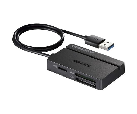 BUFFALO USB3.0　マルチカードリーダー　スタンダード　ブラック　BSCR100U3BK 1個（ご注文単位1個）【直送品】