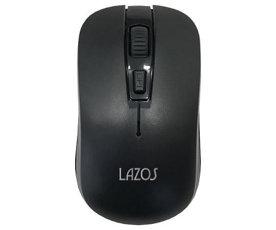 Lazos 光学式2.4GHzワイヤレスマウス(Black)　L-YM-BK 1個（ご注文単位1個）【直送品】