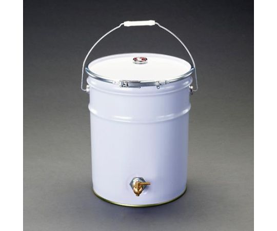 アズワン 20L ペール缶(ﾊﾞﾝﾄﾞﾀｲﾌﾟ/ｺｯｸ付)　EA991AG-7 1缶（ご注文単位1缶）【直送品】