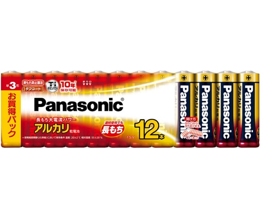 パナソニック アルカリ乾電池　単3形　12個シュリンク　LR6XJ/12SW 1袋（ご注文単位1袋）【直送品】