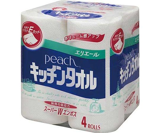 ダイオーペーパープロダクツ ピーチキッチンタオル 4ロール　823205 1パック（ご注文単位1パック）【直送品】