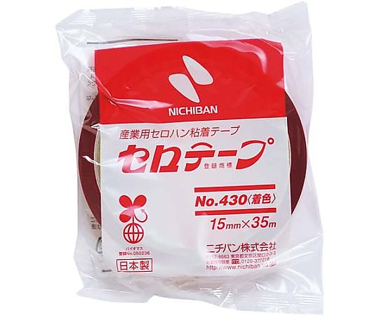 ニチバン 着色セロテープ 赤 15mm×35m 10巻　4301-15 1セット（ご注文単位1セット）【直送品】