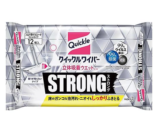 花王 クイックルワイパー立体吸着ウエットシートストロング 1パック（12枚入）　359087 1パック（ご注文単位1パック）【直送品】