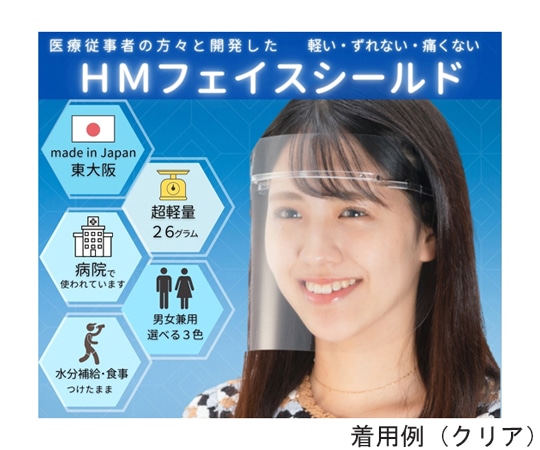 ミノル化学工業 HMフェイスシールド　クリア　10個入　（フレーム・シールド各10個）　hmfs_clear_10set 1セット（ご注文単位1セット）【直送品】