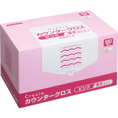 トラスコ中山 クレシア カウンタークロス 薄手タイプ ピンク（ご注文単位1ケース）【直送品】