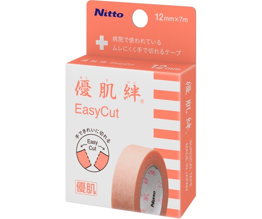 ニトムズ 優肌絆 EasyCut 個包装 12mm×7m　3291K 1巻（ご注文単位1巻）【直送品】