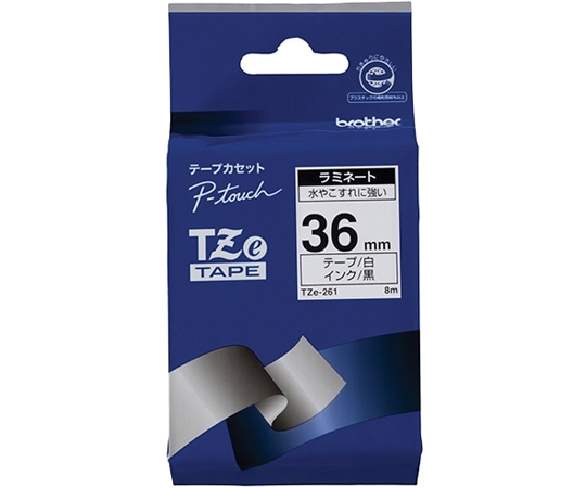 ブラザー ピータッチ ラミネートテープ 幅36mm（黒文字/白）　TZe-261 1箱（ご注文単位1箱）【直送品】