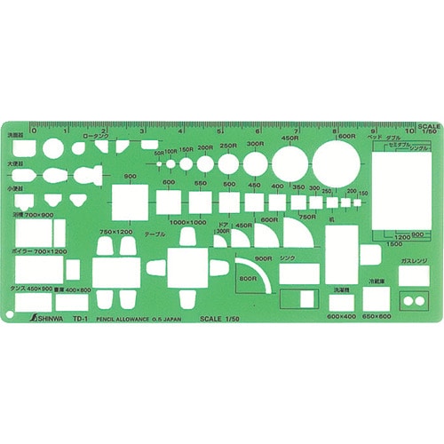 トラスコ中山 シンワ テンプレートTD-1（ご注文単位1枚）【直送品】