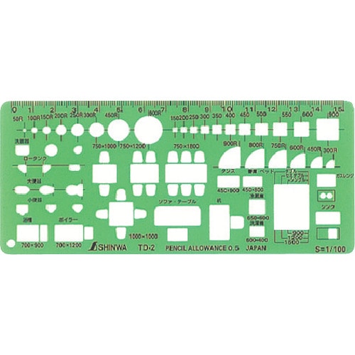 トラスコ中山 シンワ テンプレートTD-2（ご注文単位1個）【直送品】