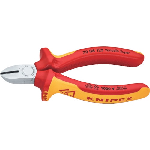 トラスコ中山 KNIPEX 絶縁1000V電工ニッパー 125mm（ご注文単位1個）【直送品】