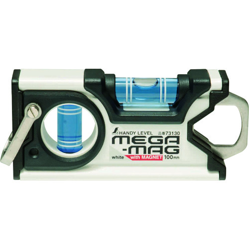 トラスコ中山 シンワ ハンディレベル MEGA-MAG 100mm白マグネット付（ご注文単位1個）【直送品】