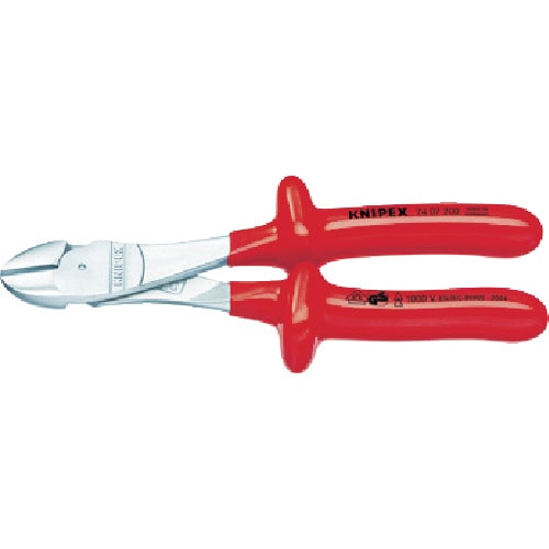 トラスコ中山 KNIPEX 7407-250 絶縁強力斜ニッパー 1000V（ご注文単位1個）【直送品】