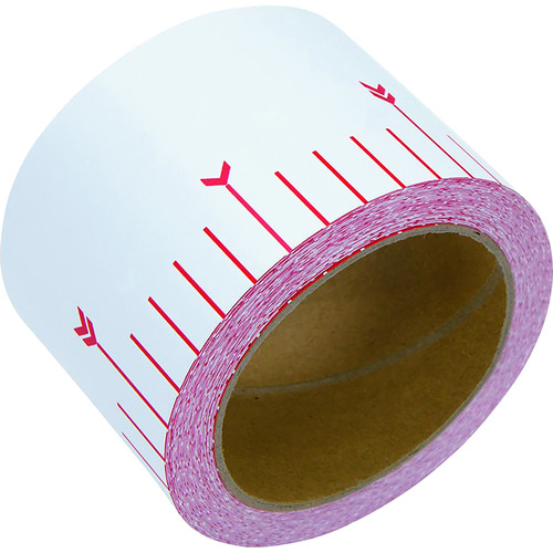 トラスコ中山 シンワ 貼付ロッド＿合成紙製＿75mm×25m＿赤白30cm間隔（ご注文単位1巻）【直送品】