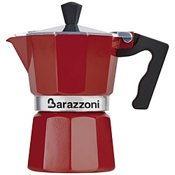 Barazzoni　バラゾーニ 直火用 エスプレッソコーヒーメーカー1カップ LA CAFFETTIERA ALLUMINIO E COLORATA レッド 83000550130 1個（ご注文単位1個）【直送品】