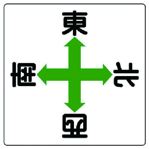 トラスコ中山 ユニット クレーン標識 矢印東西南北・鉄板・600X600（ご注文単位1枚）【直送品】