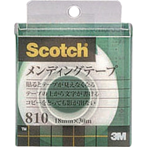 トラスコ中山 3M 事務用テープ メンディングテープ 18mm×30m 巻芯径25mm（ご注文単位1巻）【直送品】