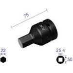 トラスコ中山 ナック ヘキサゴンレンチソケット 差込角25.4x対辺22mm（ご注文単位1個）【直送品】