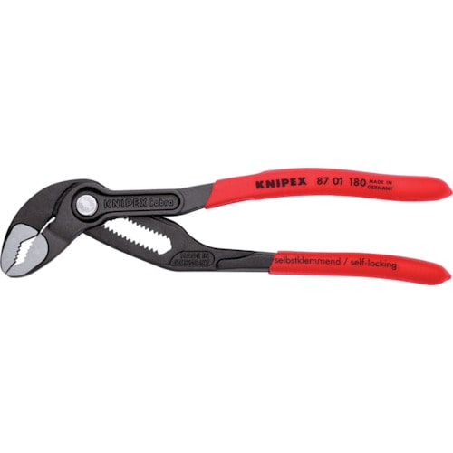 トラスコ中山 KNIPEX ウォーターポンププライヤー コブラ ソフトプラスチックハンドル 180mm　446-9321（ご注文単位1個）【直送品】