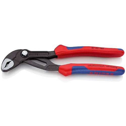 トラスコ中山 KNIPEX ウォーターポンププライヤー コブラ コンフォートハンドル 180mm（ご注文単位1個）【直送品】