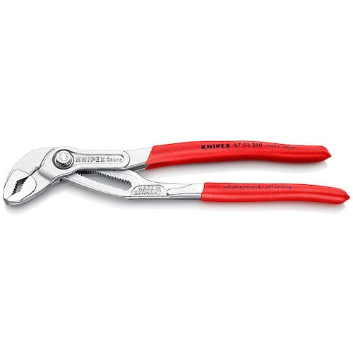 トラスコ中山 KNIPEX ウォーターポンププライヤー コブラ ソフトプラスチックハンドル 250mm　471-6019（ご注文単位1個）【直送品】