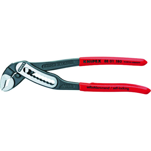 トラスコ中山 KNIPEX ウォーターポンププライヤー アリゲーター ソフトプラスチックハンドル 180mm　446-9437（ご注文単位1個）【直送品】