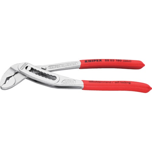 トラスコ中山 KNIPEX ウォーターポンププライヤー アリゲーター ソフトプラスチックハンドル 180mm　835-5142（ご注文単位1個）【直送品】