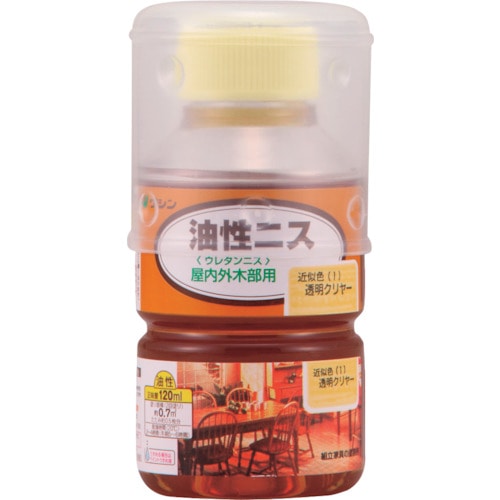 トラスコ中山 和信ペイント 油性ニス 透明クリヤー  120ml（ご注文単位1本）【直送品】