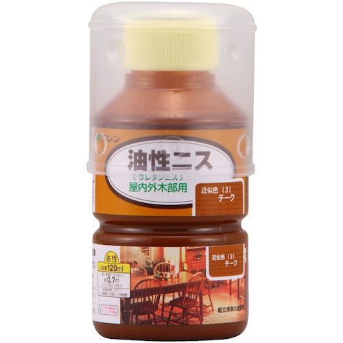 トラスコ中山 和信ペイント 油性ニス チーク  120ml 531-6603  (ご注文単位1本) 【直送品】