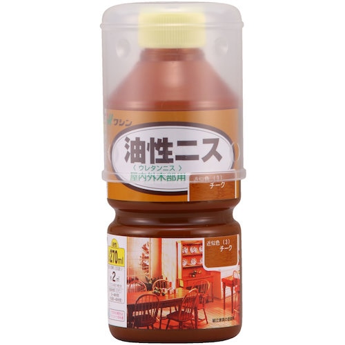 トラスコ中山 和信ペイント 油性ニス チーク  270ml（ご注文単位1本）【直送品】